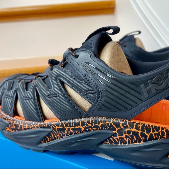 NWT Hoka Hopara Hiking Sandal Wet / Dry exploring shoe - blue graphite / orange - Picture 6 of 16